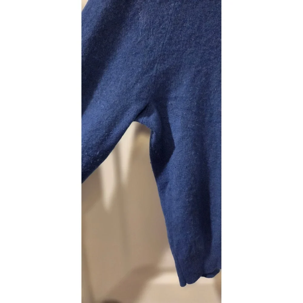 Buttoned Down 100% Cashmere Sweater Large Cobalt Blue Crewneck Pullover